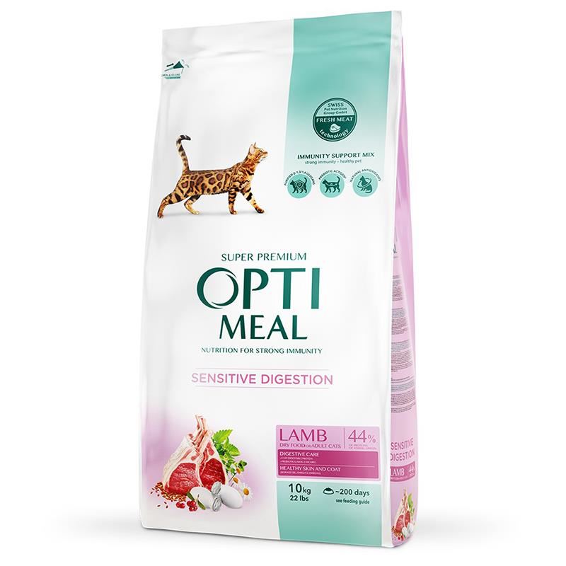 Optimeal Sensitive Digestion Hassas Sindirime Sahip Kediler için Kuzu Etli Kedi Maması 10kg