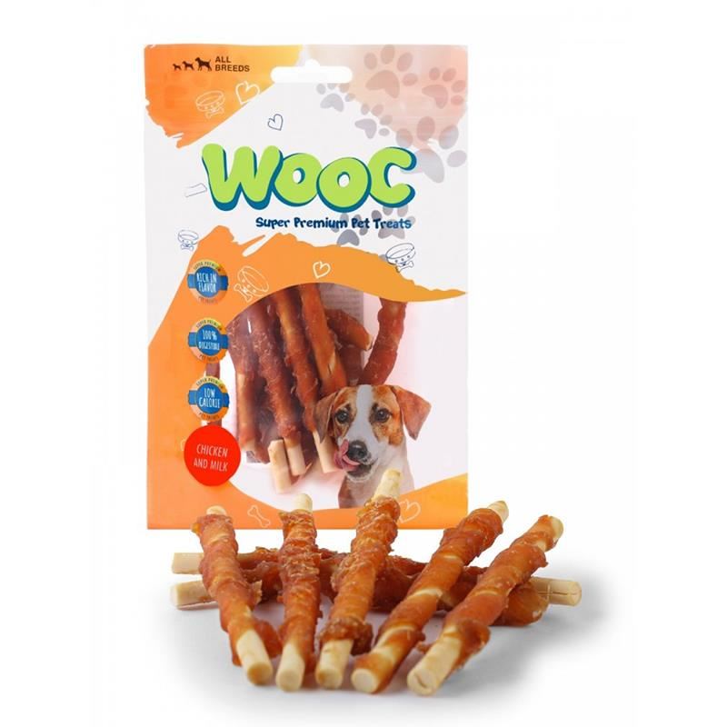 Wooc Tavuk Sargılı Sütlü Köpek Ödül Çubuğu 80gr