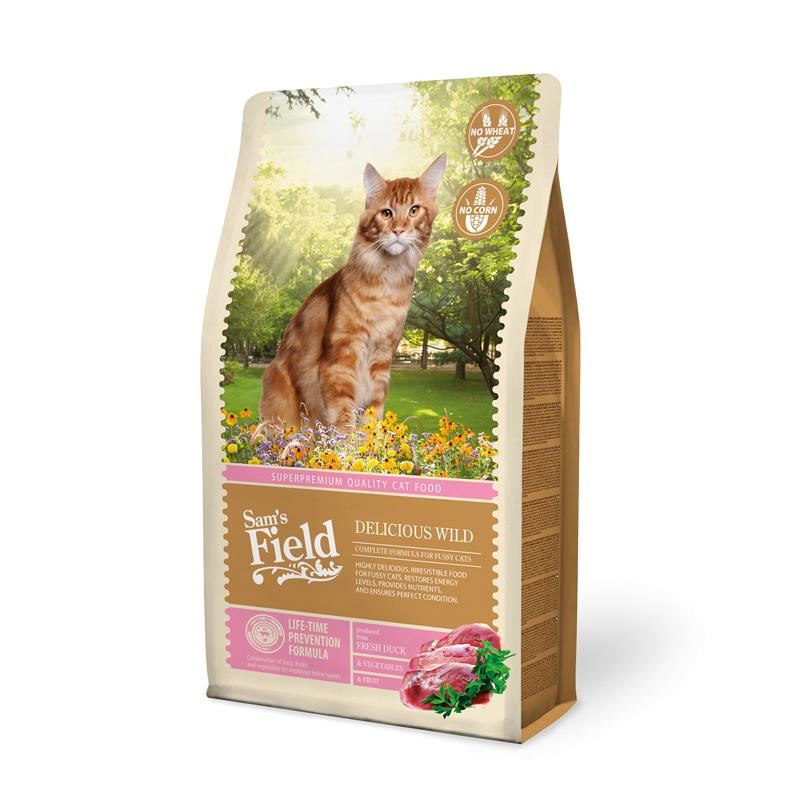 Sam's Field Delicious Wild Ördekli Seçici Kediler İçin Tahılsız Kedi Maması 7.5kg
