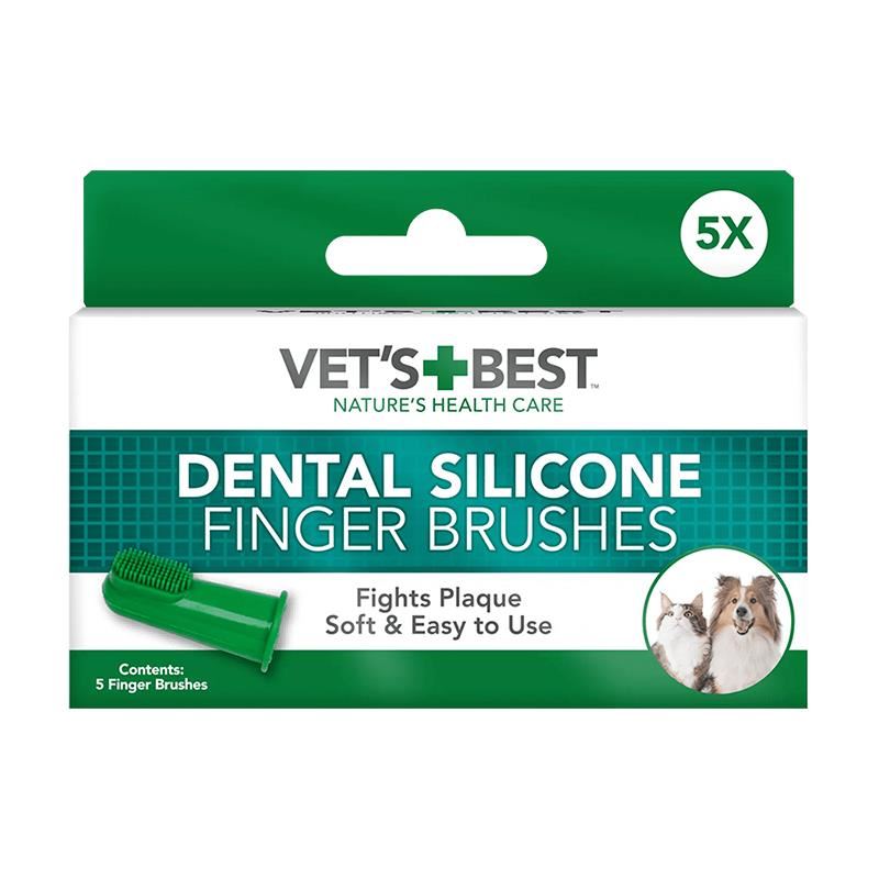 Vet's Best Silikon Parmak Kedi ve Köpek Diş Fırçası x5