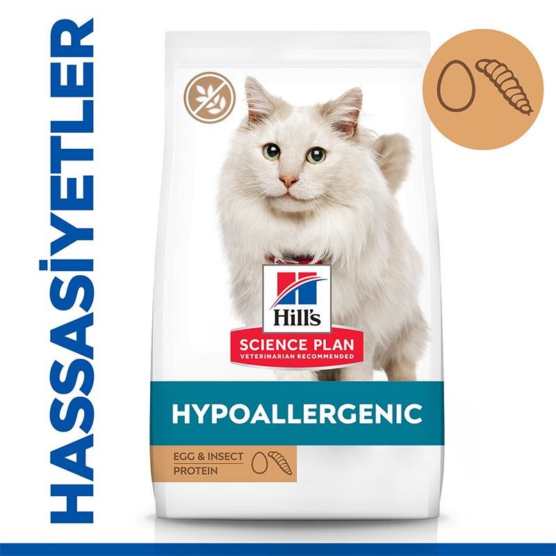 Hills Hypo-Allergenic Yumurta ve Larva Proteinli Yetişkin Kedi Maması 1.5kg