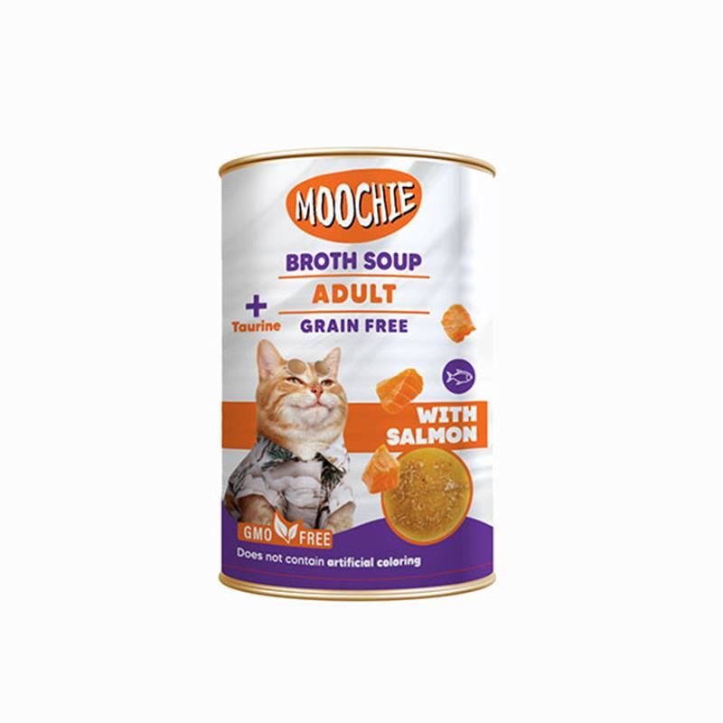 Moochie Somonlu Tahılsız Yetişkin Kedi Çorbası 135ml