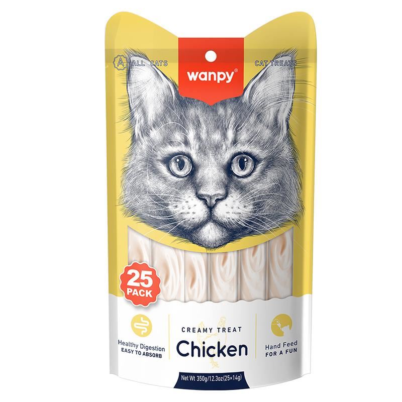 Wanpy Tavuklu Sıvı Kedi Ödül Maması 25x14gr
