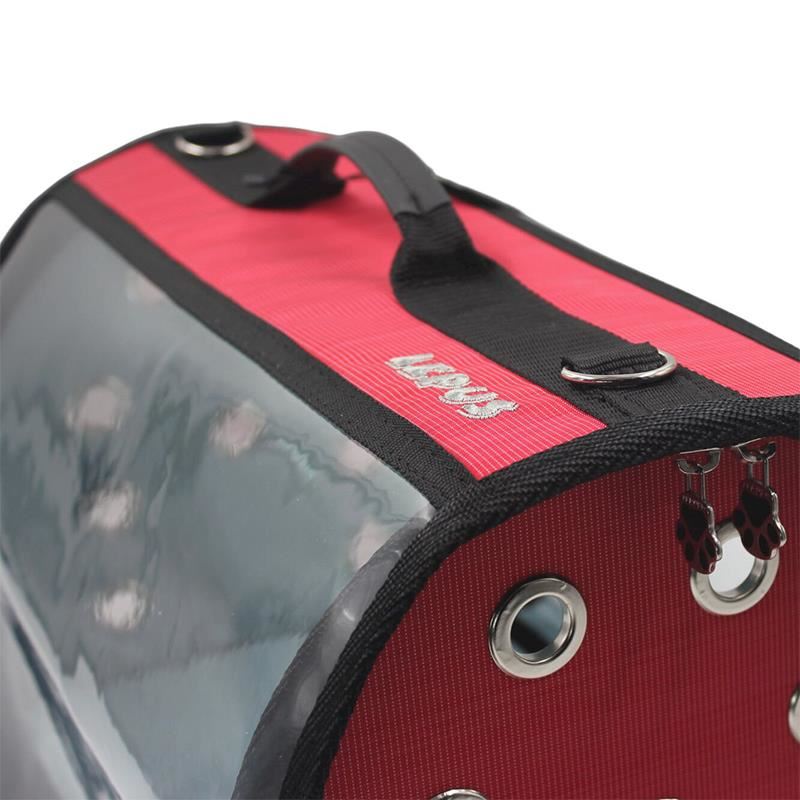 Lepus Şeffaf Fly Bag Kedi Köpek Taşıma Çantası Kırmızı