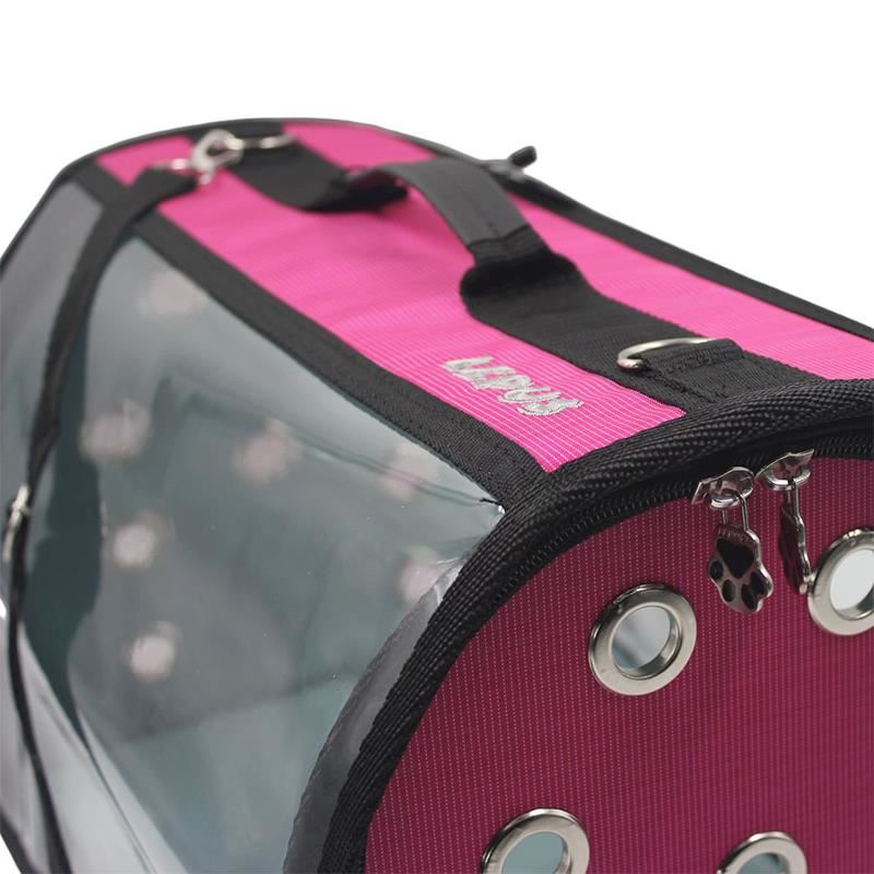 Lepus Şeffaf Fly Bag Kedi Köpek Taşıma Çantası Pembe