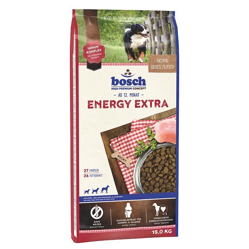 Bosch Energy Extra Yetişkin Aktif Köpek Maması 15kg +3kg HEDİYE