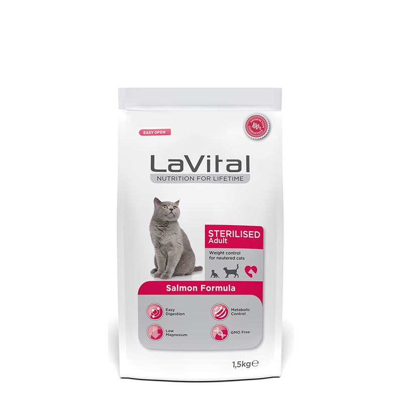 Lavital Sterilised Somonlu Kısırlaştırılmış Kedi Maması 1.5kg