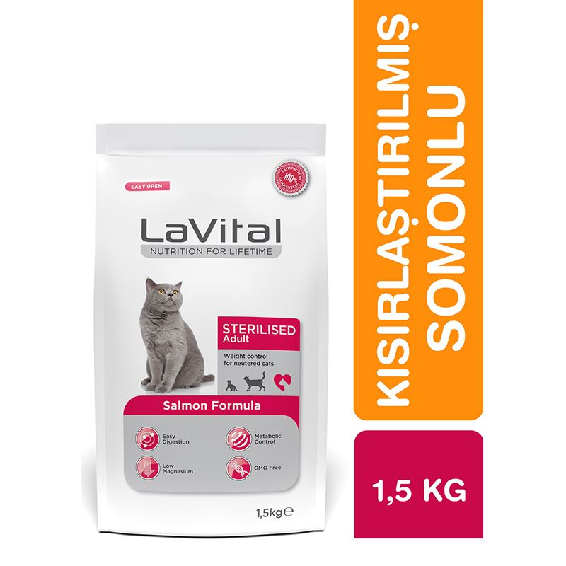 Lavital Sterilised Somonlu Kısırlaştırılmış Kedi Maması 1.5kg