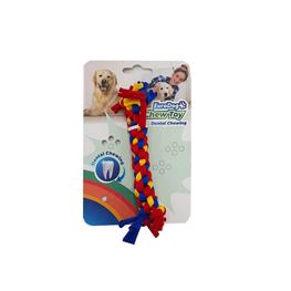 EuroDog Çift Düğümlü Diş İpi Köpek Oyuncağı 10cm Sarı-Kırmızı-Mavi