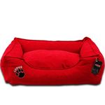 Lepus Soft Fermuarlı Köpek Yatağı Kırmızı X Large