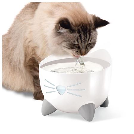 Catit Pixi Çelik Hazneli Kedi ve Küçük Irk Köpekler için Otomatik Su Kabı 2lt Beyaz