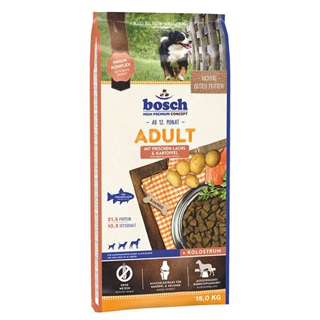 Bosch Taze Somon ve Patatesli Yetişkin Köpek Maması 15kg +3kg HEDİYE