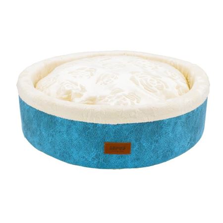 Lepus Mia Donut Küçük Irk Köpek ve Kedi Yatağı Simit Yatak Mavi