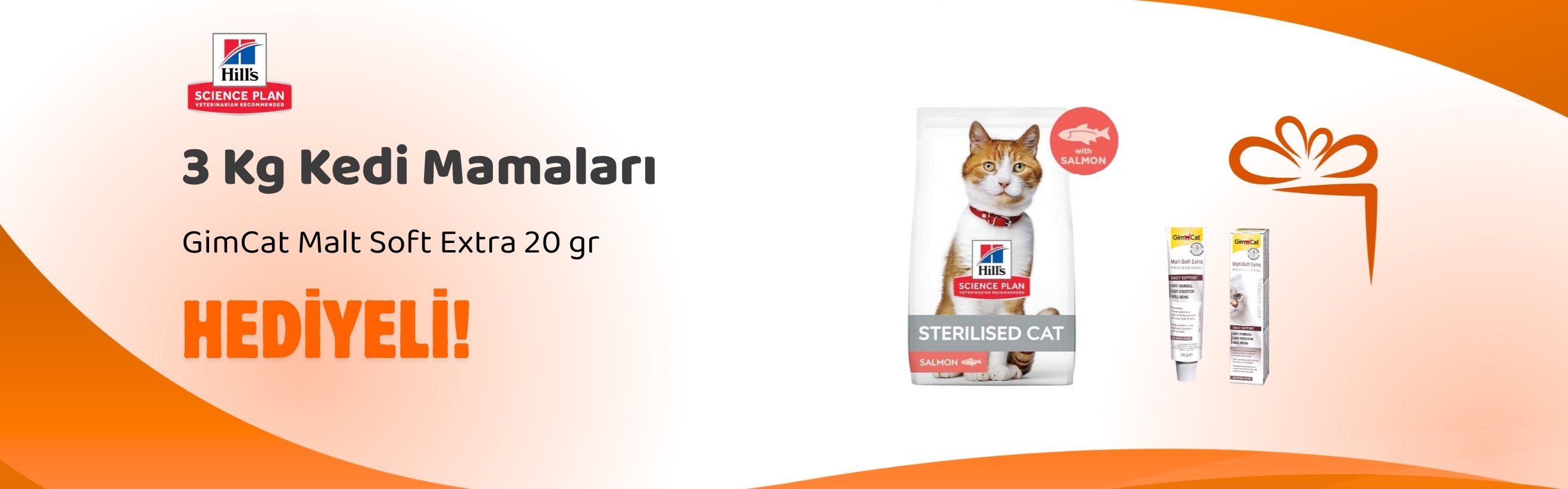 Hill's Science Plan 3 Kg Kedi Mamalarına GimCat Malt Soft Extra 20 gr Hediye
