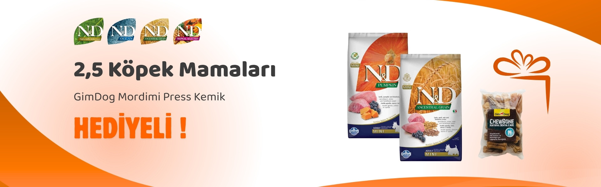 N&D 1,5 ve 2,5 Kg Köpek Mamaları