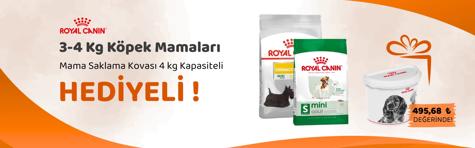 Royal Canin 3-4 Kg Köpek Maması Alana Saklama Kovası Hediye