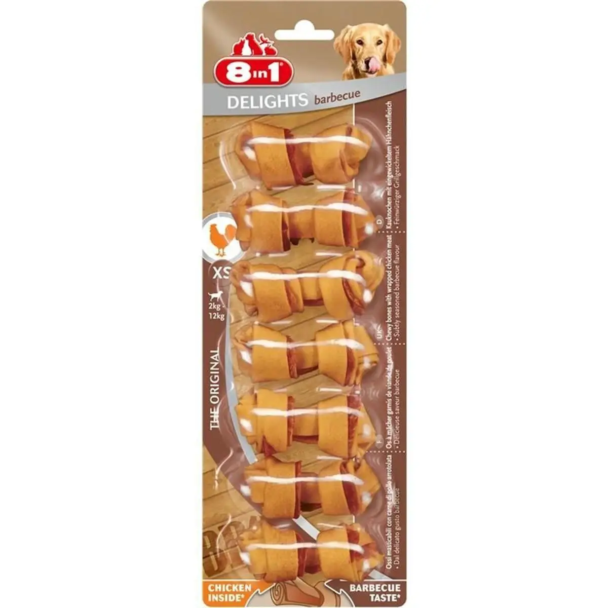 8in1 Delights Barbecue Bones XS Köpek Ödül Kemiği XS 7'li 84 gr