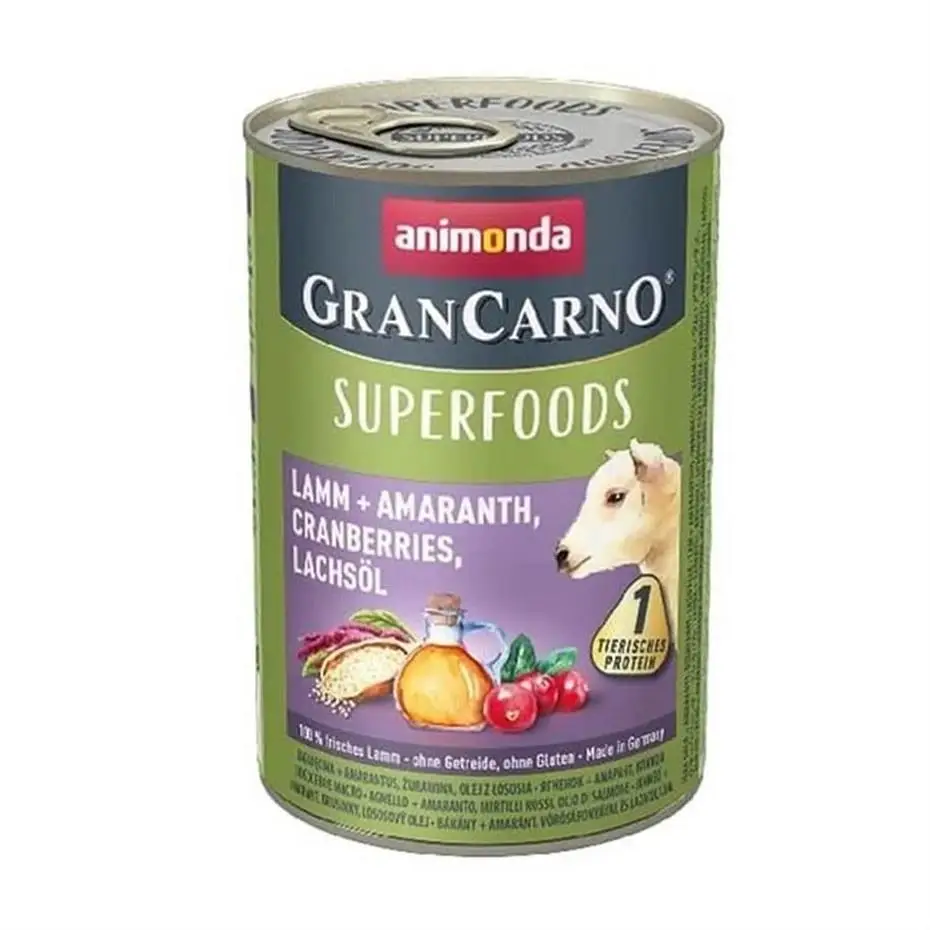 Animonda GranCarno Superfoods Kuzu Amarant ve Kızılcıklı Köpek Konservesi 400 gr
