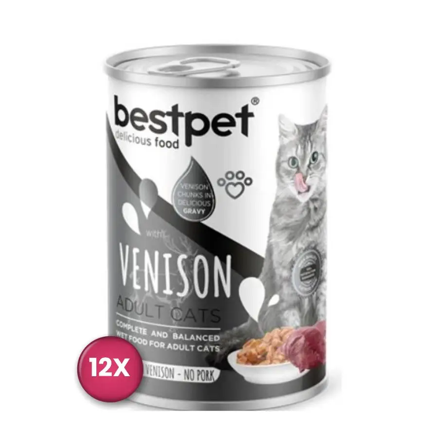 Bestpet Geyik Etli Konserve Yetişkin Kedi Maması 400 gr x 12 Adet