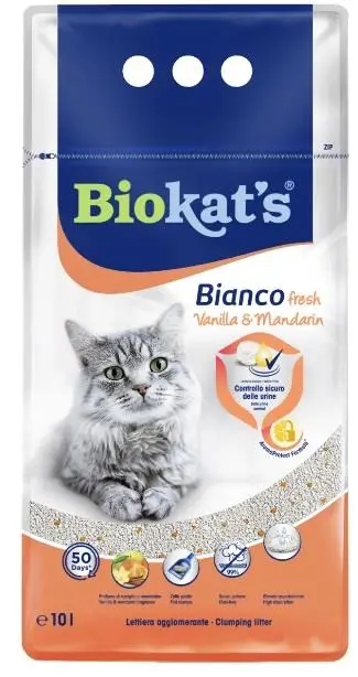 Biokat's Bianco Fresh Topaklanan Mandalina Aromalı Kedi Kumu 10 lt