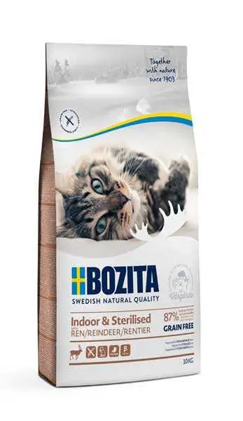 Bozita Indoor Sterilised Tahılsız Geyik Etli Kısırlaştırılmış Yetişkin Kedi Maması 10 kg