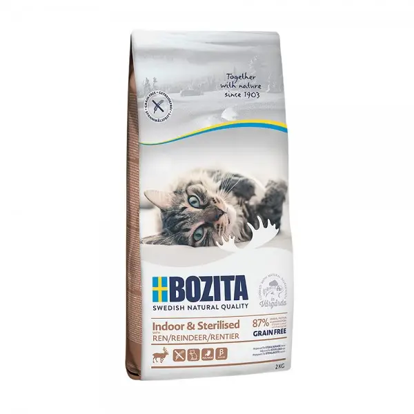 Bozita Indoor Sterilised Tahılsız Geyik Etli Kısırlaştırılmış Yetişkin Kedi Maması 2 kg