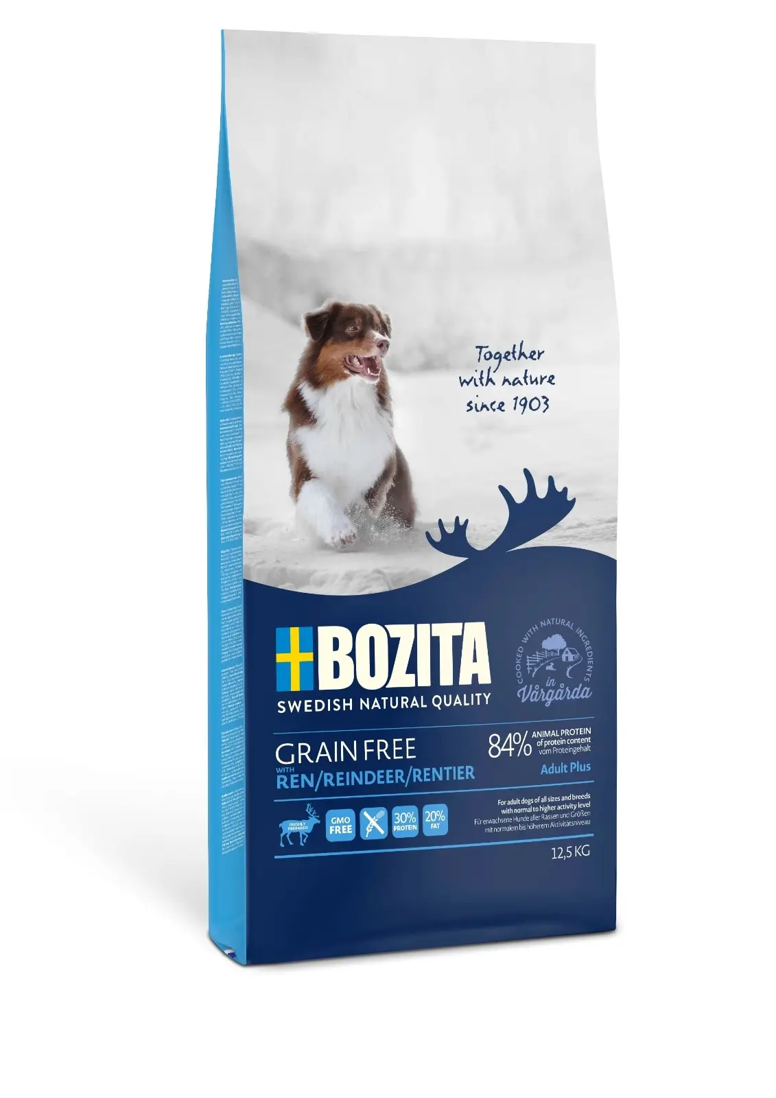 Bozita Tahılsız Ren Geyiği Etli Köpek Maması 12,5 kg