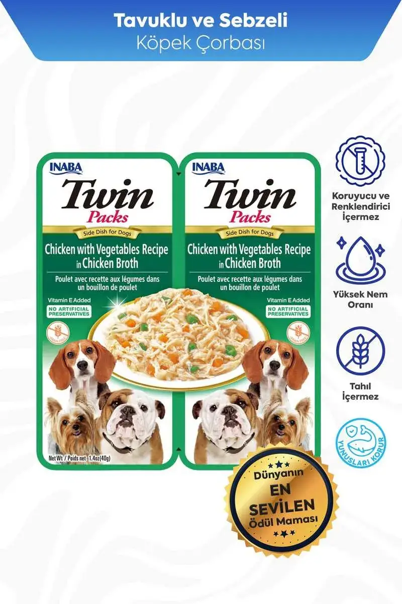 Ciao Twin Churu Tavuklu Sebzeli Köpek Çorbası 2 x 40 Gr