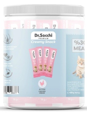 Dr.Sacchi Creamy Sıvı Tavuklu Yavru Kedi Ödülü 30 Adet