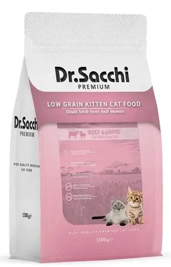 Dr.Sacchi Premium Düşük Tahıllı Yavru Kedi Maması 1,5 kg