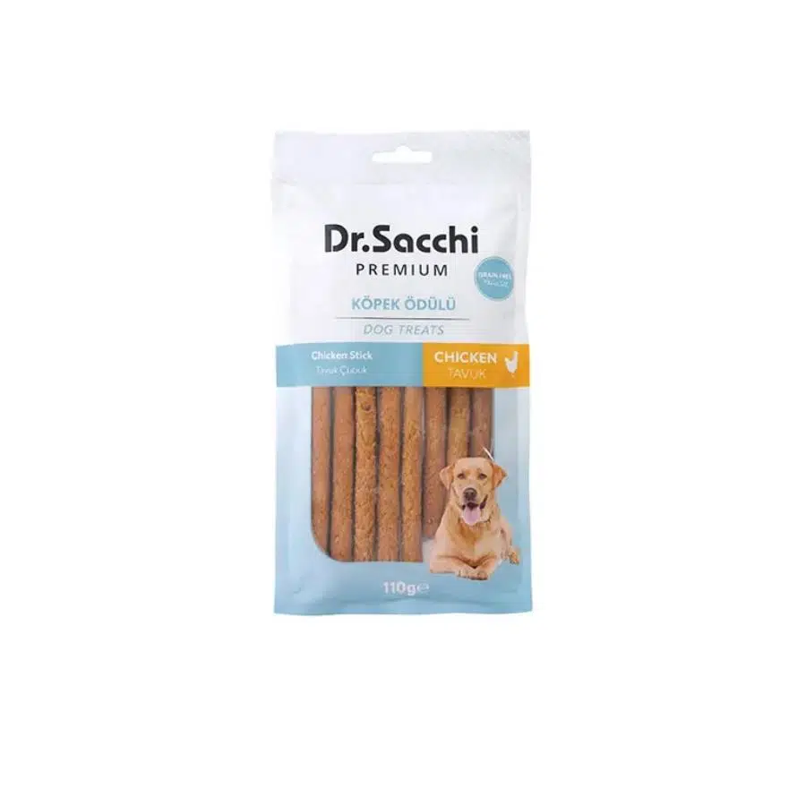 Dr. Sacchi Premium Tavuklu Çubuk Tahılsız Köpek Ödülü 10'lu 110 Gr