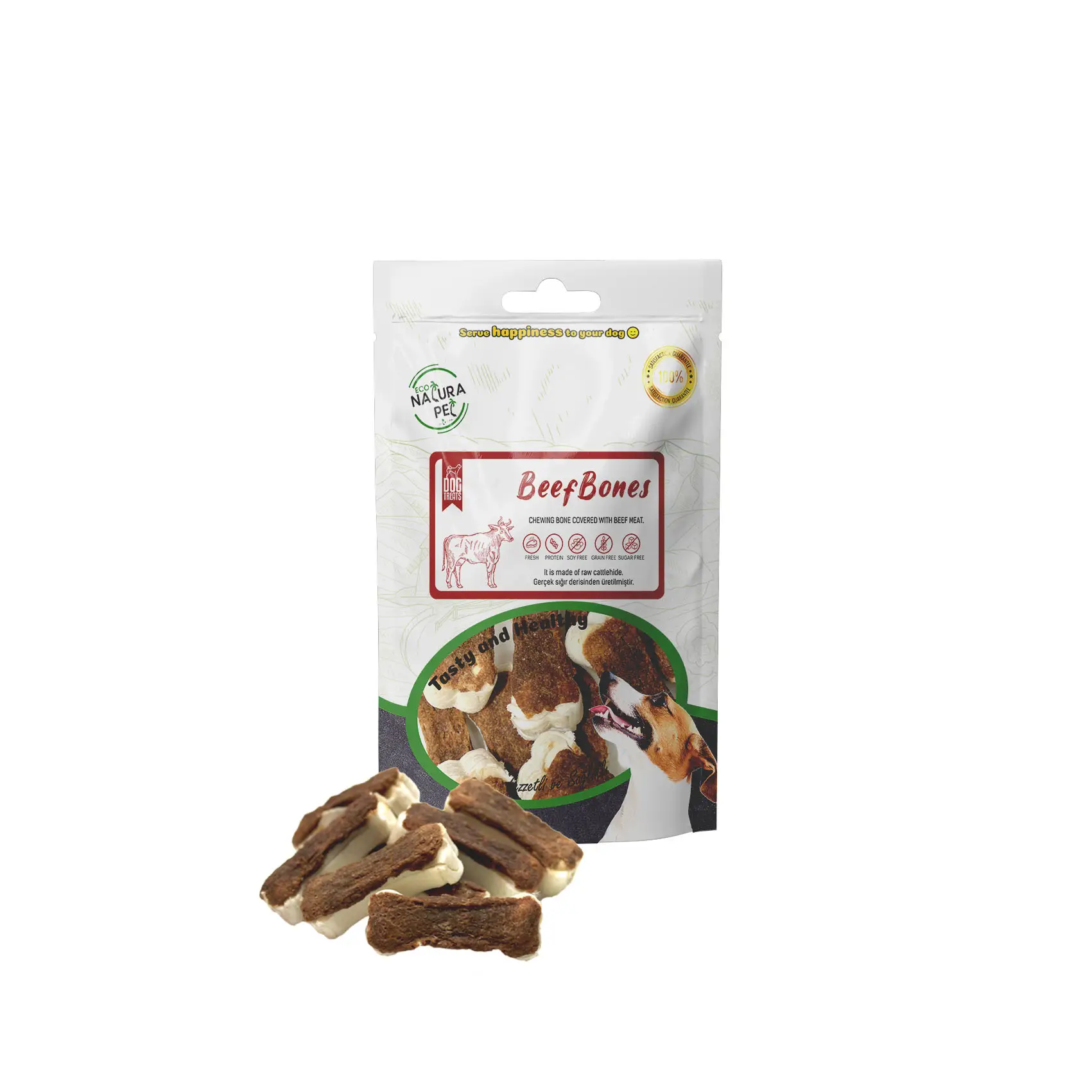 Eco Natura Pet Beef Bones Biftek Kaplı Pres Kemik Köpek Ödülü 105 gr