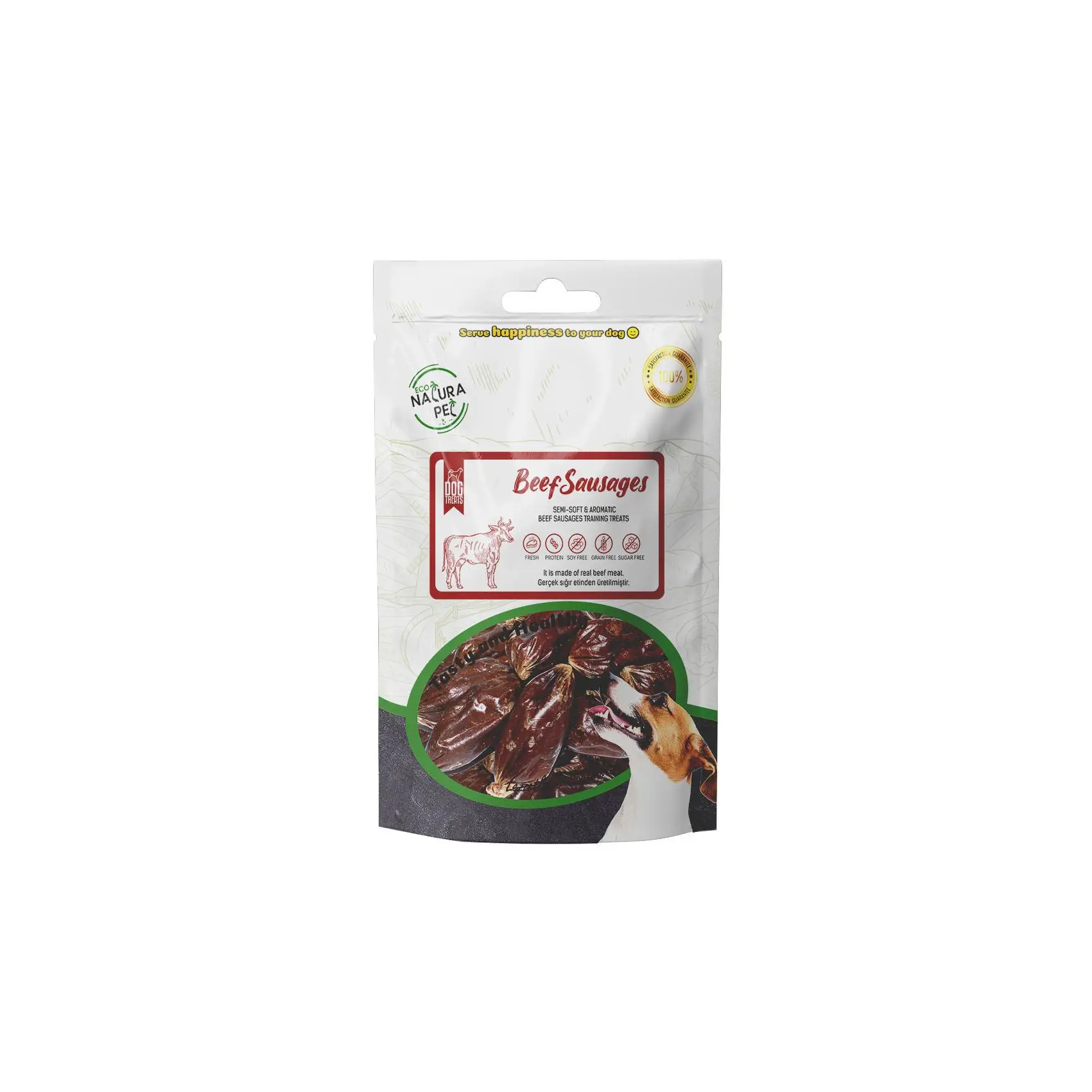 Eco Natura Pet Beef Sausages Yumuşak Biftek Sosis Köpek Ödülü 100 gr
