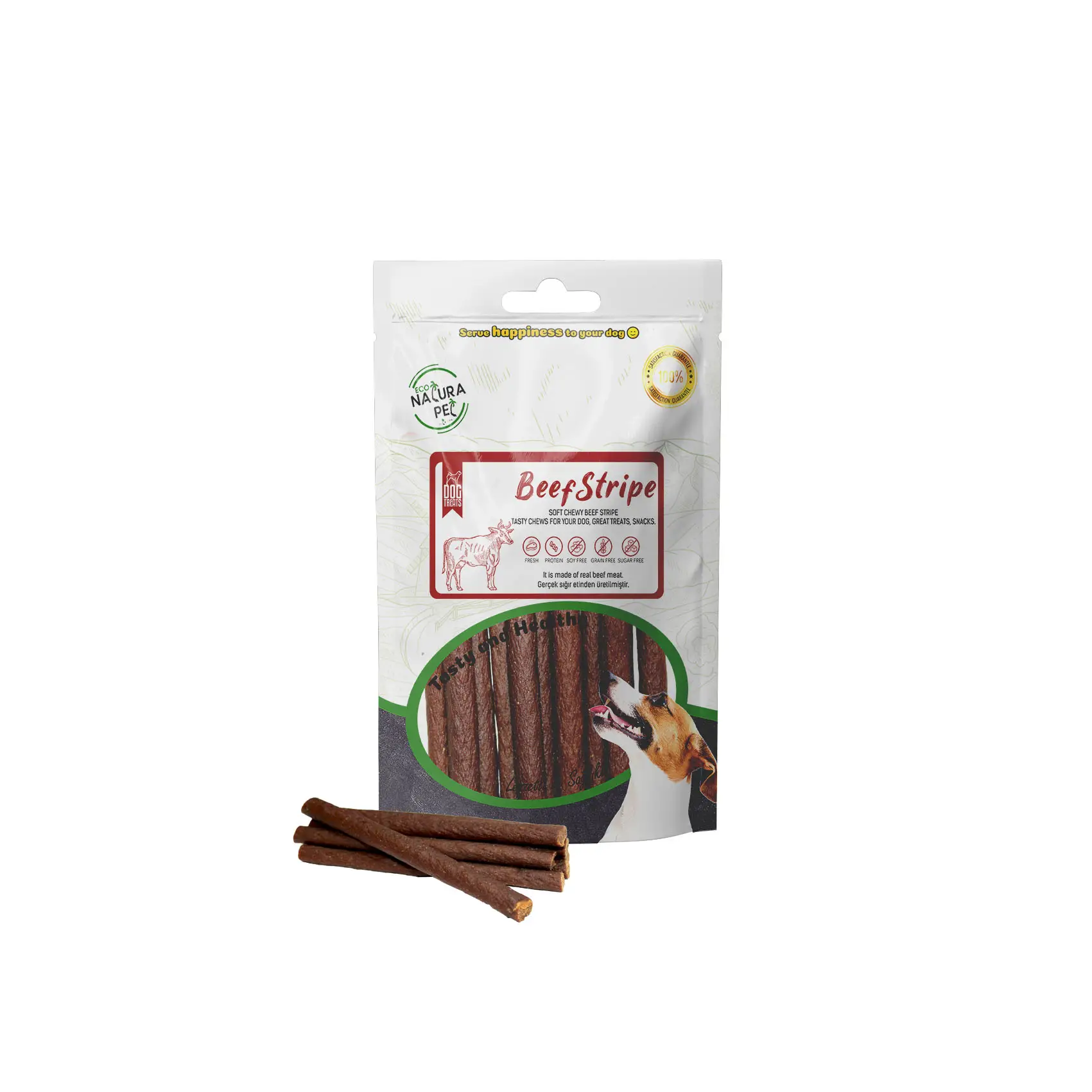 Eco Natura Pet Beef Strape Yumuşak Biftek Şeritleri Köpek Ödülü 100 gr