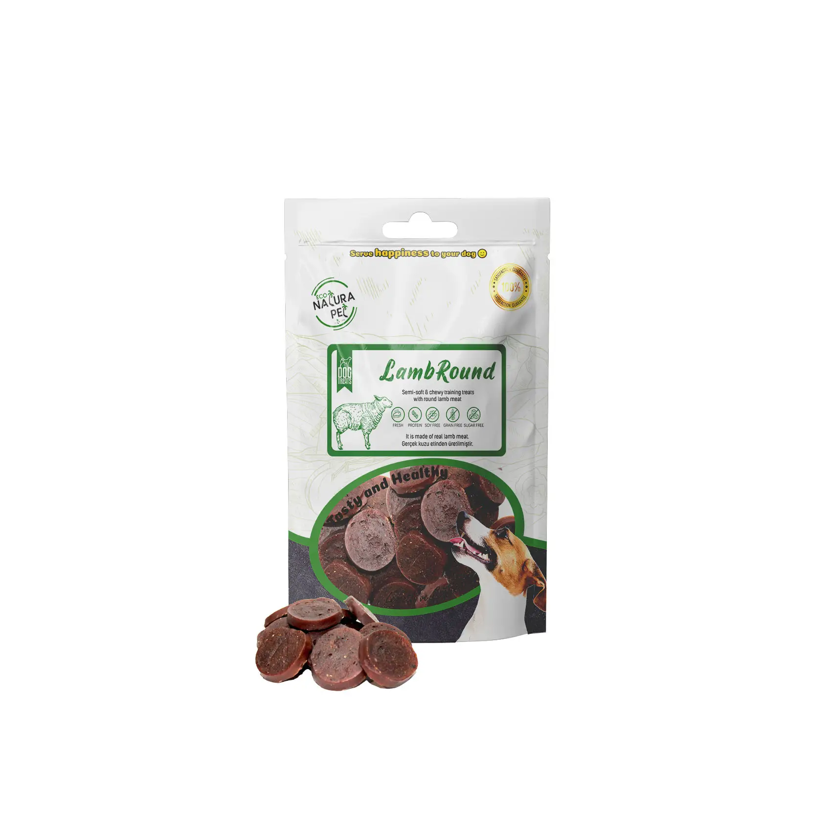 Eco Natura Pet Lamb Round Yumuşak Kuzu Etli Yuvarlak Köpek Ödülü 100 gr