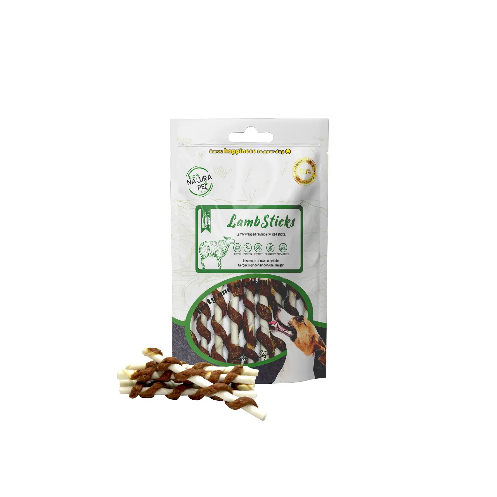Eco Natura Pet Lamb Sticks Kuzu Sargılı Stick Kemik Köpek Ödülü 100 gr