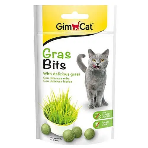 Gimcat Gras Bits Çimen Aromalı Sindirim Sistemi Destekleyici Kedi Ödül Tableti 50 gr