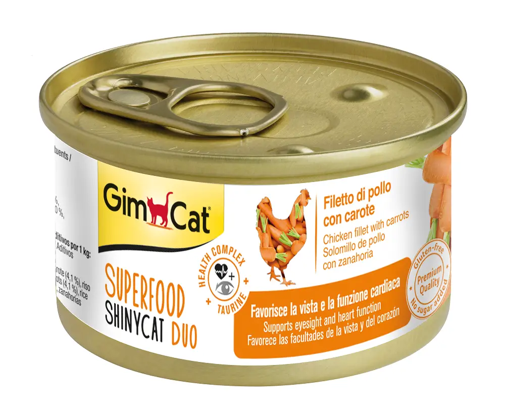 Gimcat Shinycat SF Fileto Tavuklu ve Havuçlu Kedi Konservesi 70 gr