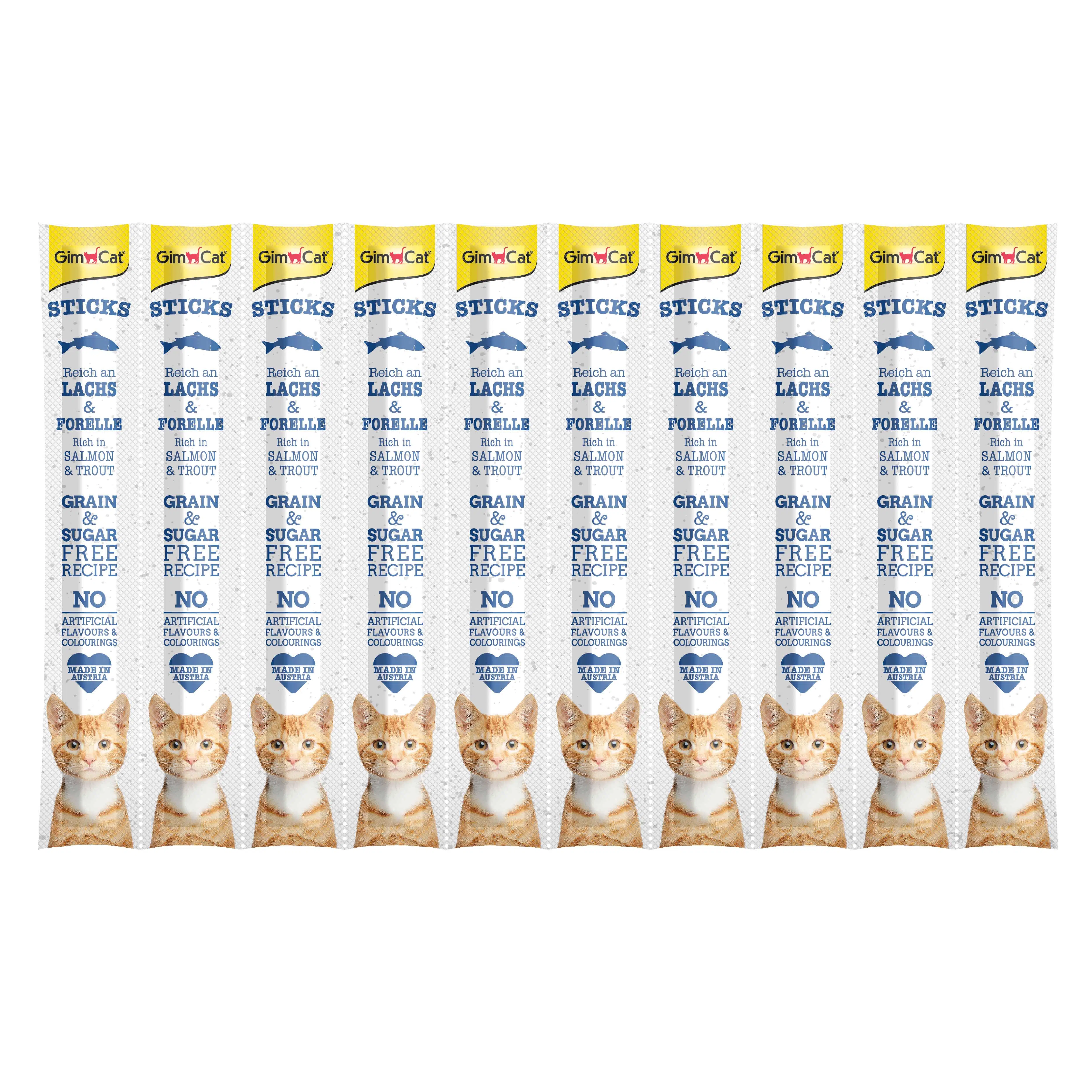 GimCat Sticks Somon & Alabalıklı Ödül Çubukları 50 Gr 10'lu
