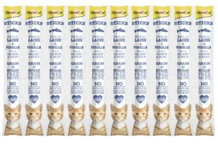 GimCat Sticks Tahılsız Somonlu Ödül Çubuğu 10'lu