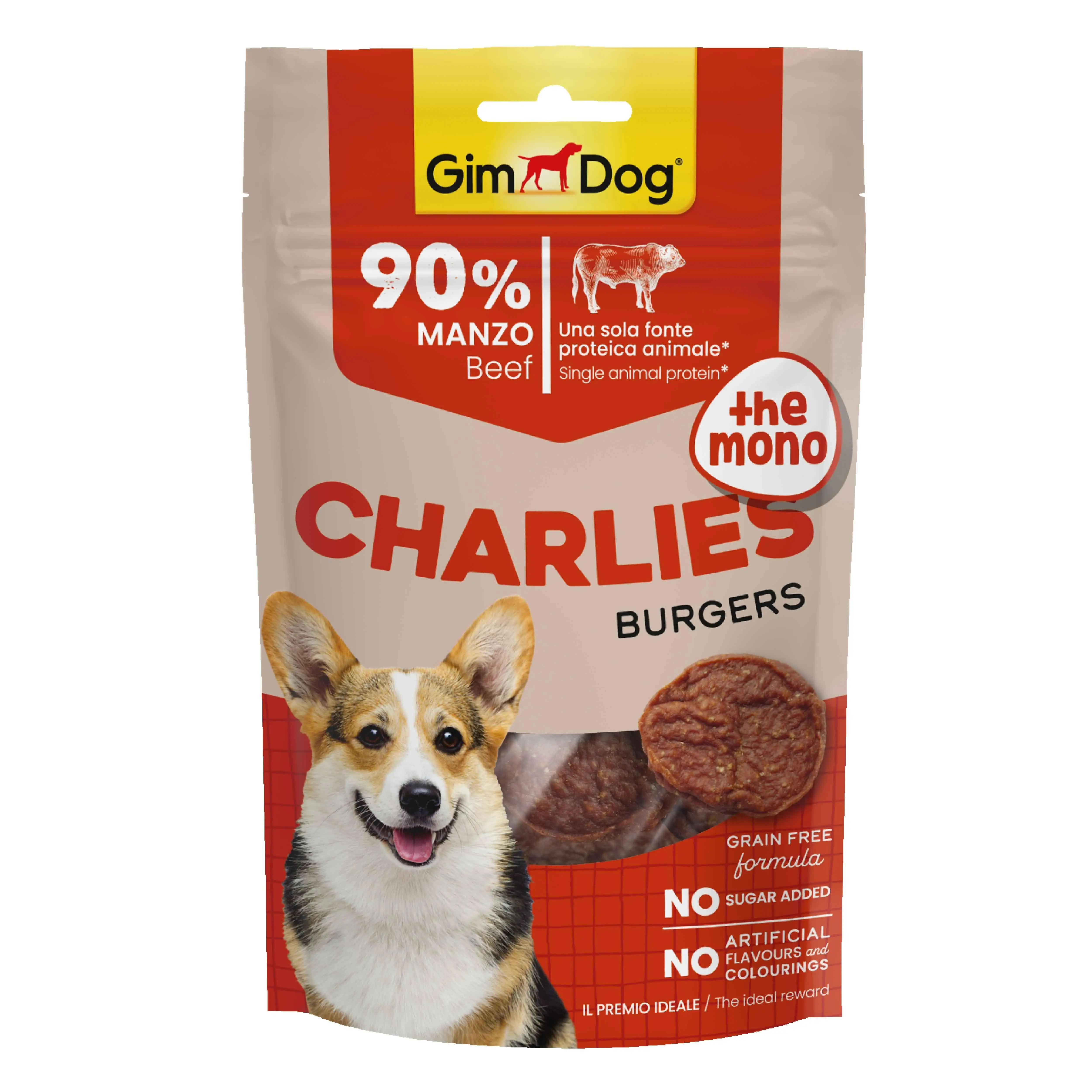 GimDog Charlies The Mono Burgers Sığır Etli Köpek Ödülü 70 gr