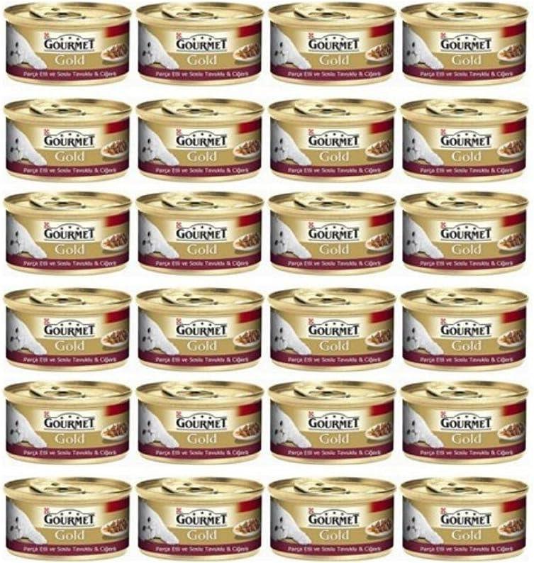 Gourmet Gold Parça Etli ve Soslu Tavuk Ciğer Kedi Konservesi 85 gr X 24 Adet