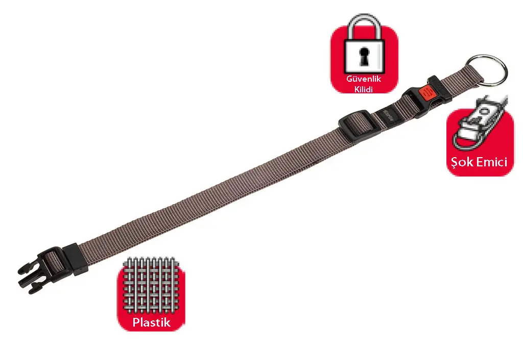 Karlie Kilitli Boyun Tasması L 45-65 cm Gri