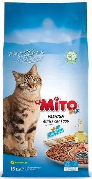 LaMito Mix Adult Cat Tavuklu ve Balıklı Renkli Taneli Yetişkin Kedi Maması 15 kg