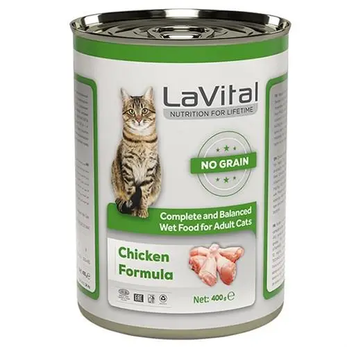 LaVital Adult Tahılsız Tavuklu Yetişkin Kedi Konservesi 400 gr X 12 Adet