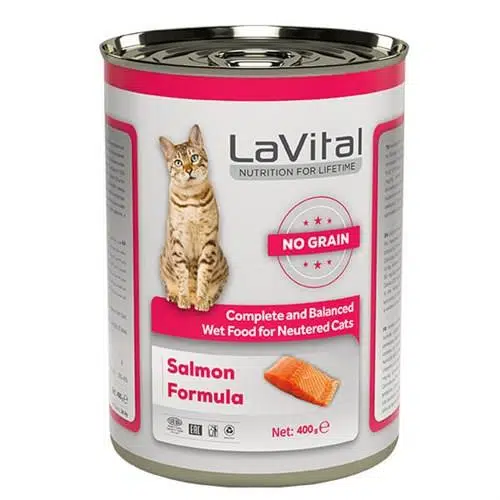 LaVital Sterilised Tahılsız Somonlu Yetişkin Kısır Kedi Konservesi 400 gr X 12 Adet