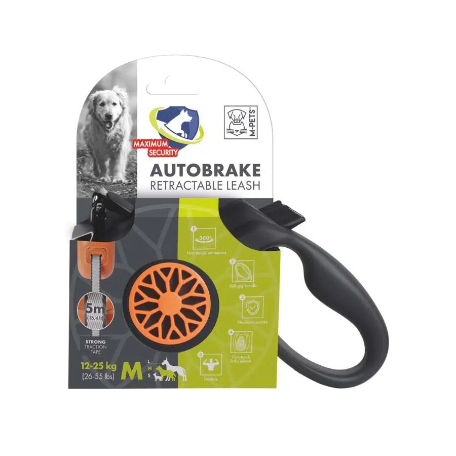 M-Pets Autobreake Turuncu Otomatik Şerit Köpek Gezdirme Tasması 5 Mt M