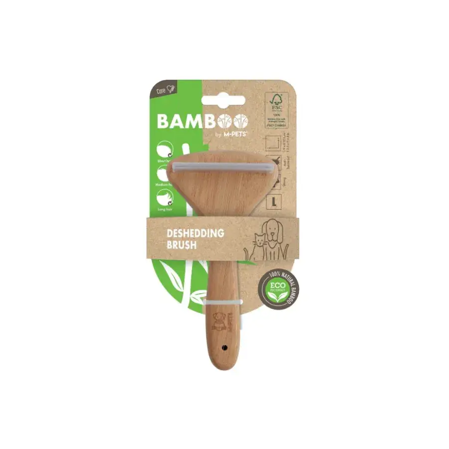 M-Pets Bamboo Kedi ve Köpekler İçin Tüy Dökülmesini Azaltan Bambu Fırça L