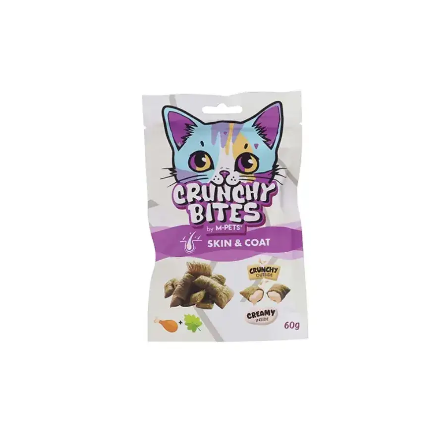 M-Pets Crunchy Bites Skın&coat Deri ve Tüy Sağlığı Destekleyici Kedi Ödülü 60 Gr