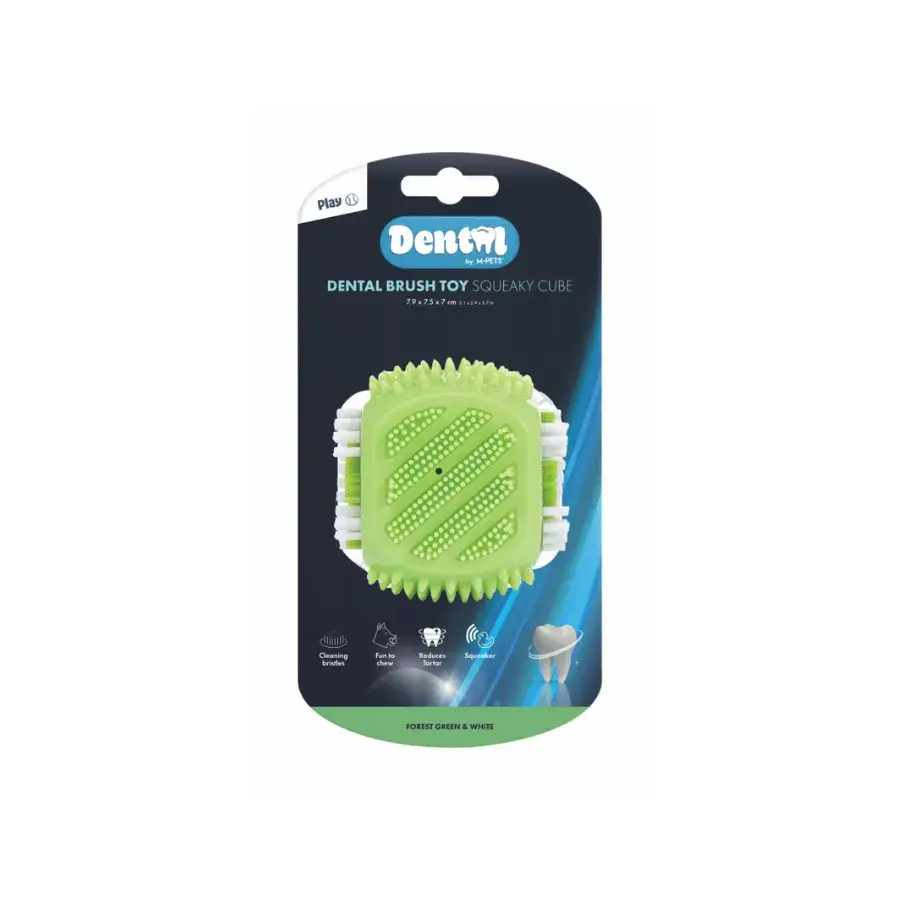 M-Pets Dental Squeaky Cube Diş Fırçalı Köpek Oyuncağı